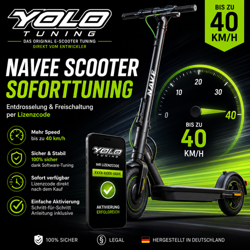 Navee E-Scooter Tuning Lizenzcode - digitale Freischaltung per Bluetooth ohne Einbau